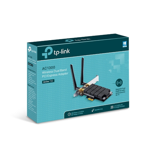 TP-Link Archer T6E AC1300 Wireless Dual Band PCIe Adapter, 867Mbps @ 5GHz, 400Mbps @ 2.4GHz